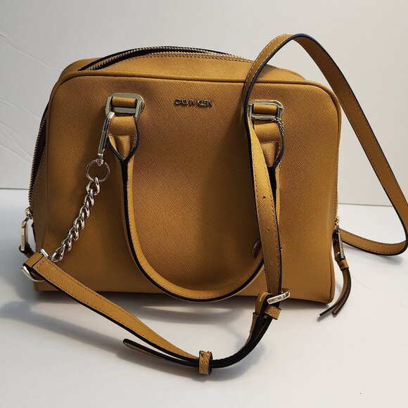 Calvin Klein Mustard Colored Satchel Purse - Picture 10 of 10